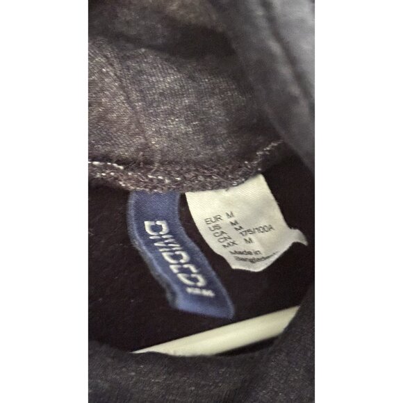 H&M Hoodie With Covered Neck Fabric Navy Blue Sweatshirt - Picture 3 of 6